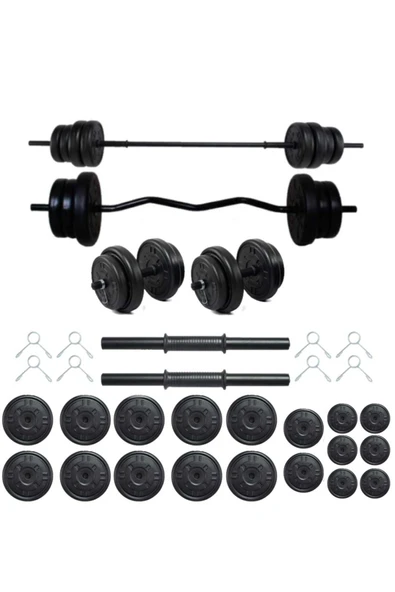 Dambılcım Mocca style 108 Kg Z-Barlı MEGASET Halter Seti Ve Dambıl Seti ,Ağırlık Seti, - 2