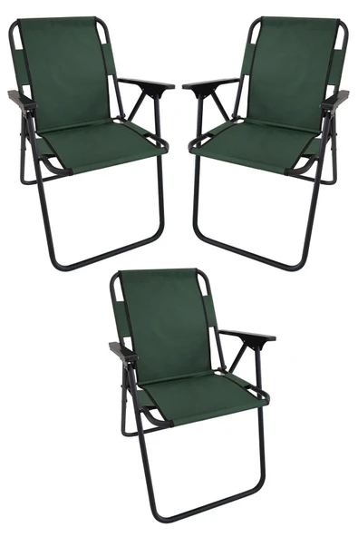 Mocca Style Yeşil Plastik Kollu Sandalye 3 Lü