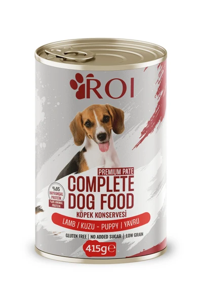 Roi Yüksek Proteinli Kuzu Etli Yaş Konserve Yavru Köpek Maması 415 gr x 12 Adet - 3