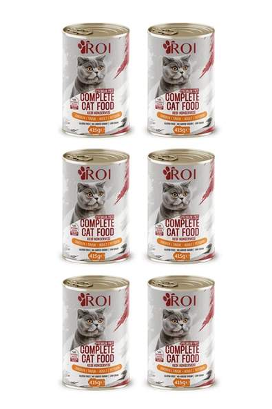 Roi Tavuklu Yetişkin Yaş Kedi Maması 415 gr X 6 Adet