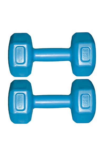 Dambılcım Açık Mavi 3 KG x 2 Adet 6 KG Dambıl Seti 6 KG Dumbell Set - 2