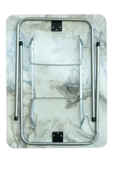 Bofigo 60x80 Çam Katlanır Masa + 4 Adet Katlanır Sandalye Kamp Seti Bahçe Balkon Takımı Lacivert - Resim 2