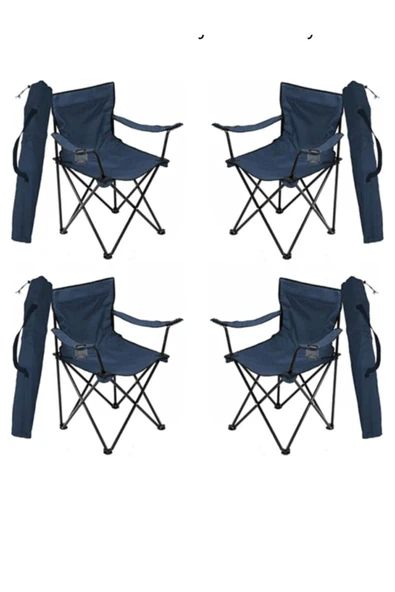 Mocca Style Mavi Lacivert Kamp Sandalyesi 4 Adet ürün görseli