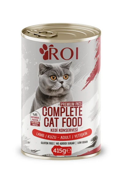 Roi Yüksek Proteinli Kuzu Etli Yetişkin Kedi Konservesi 415 Gr x 1 adet