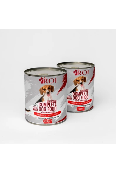 Roi Yüksek Proteinli Kuzu Etli Yaş Konserve Yavru Köpek Maması(%95 HAYVANSAL PROTEİN) 415 gr X 24 Adet - 3