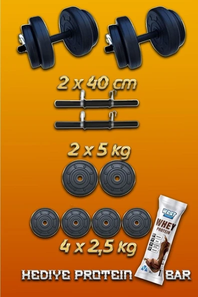 Mocca Style 20 kg Ağırlık Seti 20 kg Vücut Geliştirme Aleti Halter Seti