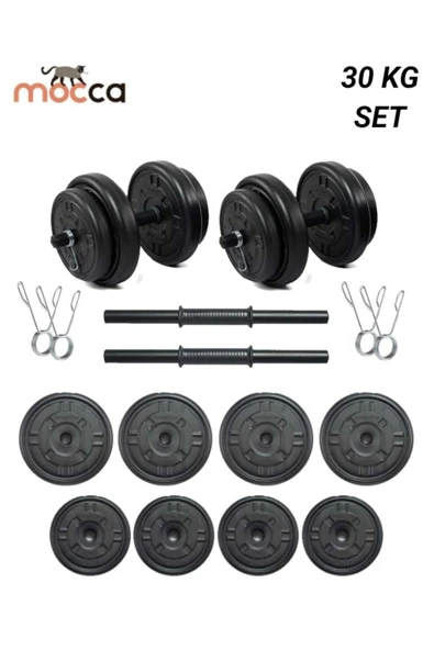 Dambılcım Mocca Style 32 Kg Ağırlık Seti Dambıl , Vücut Geliştirme Aleti ,Halter Seti (30 KG Plaka Ağırlığı)