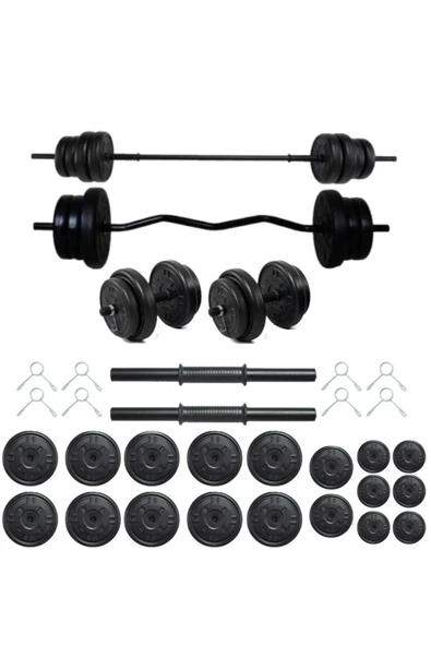 Mocca Style 108 Kg Z-Barlı MEGASET Halter Seti Ve Dambıl Seti ,Ağırlık Seti, ( PLAKA AGIRLIK TOPLAMI 100 Kg) - 2