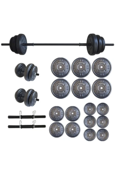 Mocca Style 85 Kg Ağırlık Seti 85 Kg Vücut Geliştirme Aleti Halter Seti (80 Kg Plaka Ağırlığı) - 2