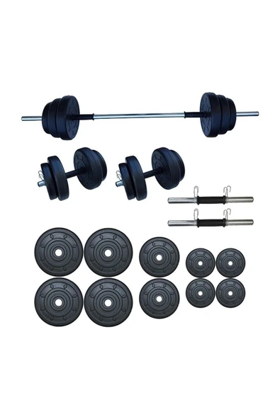 Mocca Style 55 Kg Ağırlık Seti 55 Kg Vücut Geliştirme Aleti Halter Seti (50 Kg Plaka Agırlığı)