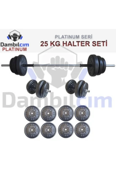 Dambılcım Platinum 25 kg Halter Seti 25 kg Dambıl Seti Ağırlık Seti Vücut Geliştirme Aleti - 2