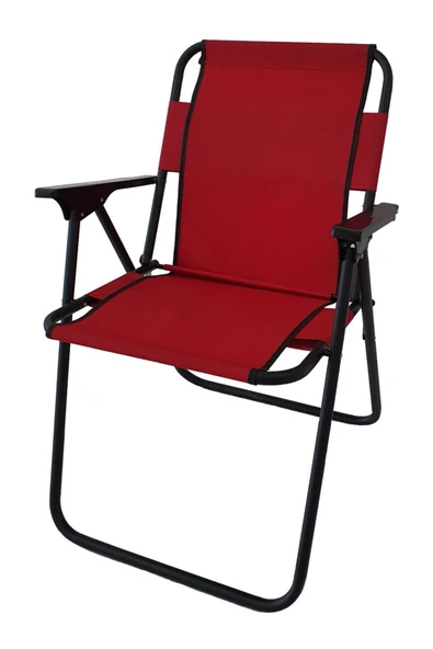 Mocca Style Neone Kırmızı Katlanır Plastik Kollu Kamp Piknik Sandalyesi Kksakk - Resim 4