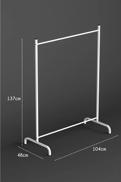 Mocca Style Komple Metal Konfeksiyon Askısı Ayaklı Askılık Elbise Askılığı Askı Siyah- - 2