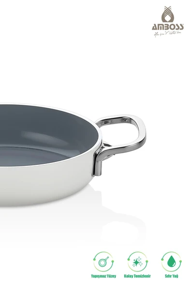 Sera Nova Yanmaz Yapışmaz Seramik Sahan 22 cm – Beyaz - 3