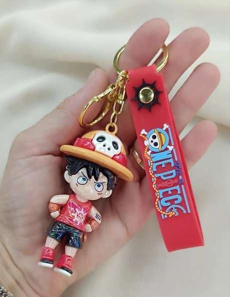 Anahtarlık Anime One Piece Luffy Slikon Lüks Anahtarlık Çizgi Film Çanta Cüzdan Süsü Figür - 2
