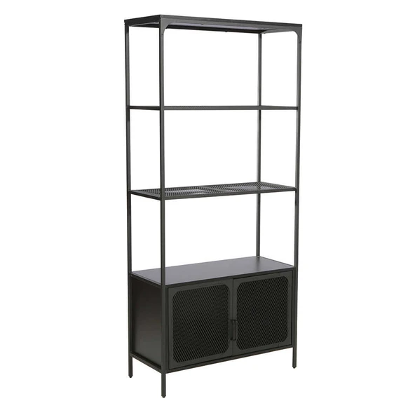 Adore Gaming Cage Metal Kitaplık - Siyah 80x177x36 cm