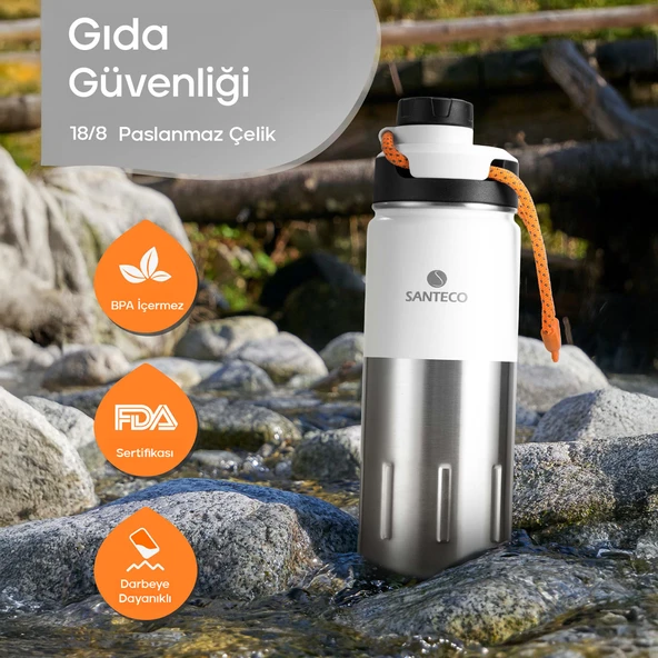 Santeco Ktwo Sporcu Termosu 500 Ml-Beyaz - 8