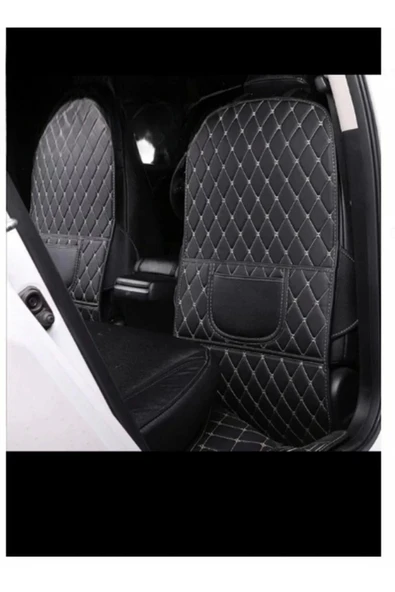 Lüks Deri Cepli Araç Koltuk Arkası Organizer Mavi - Resim 4