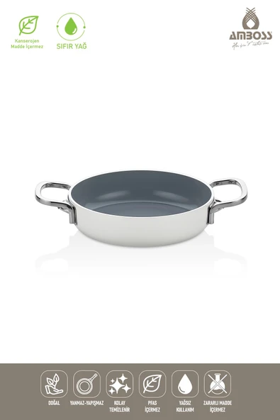 Sera Nova Yanmaz Yapışmaz Seramik Sahan 22 cm – Beyaz - 2