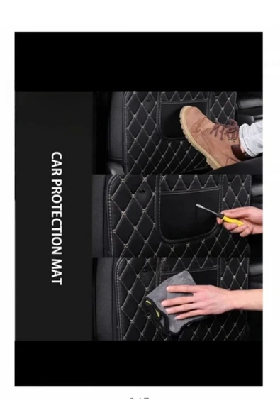 Lüks Deri Cepli Araç Koltuk Arkası Organizer Mavi - Resim 2