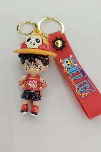 Anahtarlık Anime One Piece Luffy Slikon Lüks Anahtarlık Çizgi Film Çanta Cüzdan Süsü Figür - 3