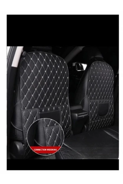 Lüks Deri Cepli Araç Koltuk Arkası Organizer Mavi - Resim 3