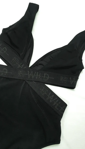 SİYAH GENİŞ ELASTİK ŞERİTLİ MAYO DB200511MA - 4