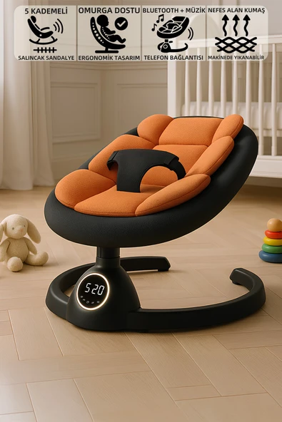 Mioji Baby 4 Kumandalı 9KG 5 Kademeli Elektrikli Ekranlı Otomatik Sallanan Ana Kucağı - 2