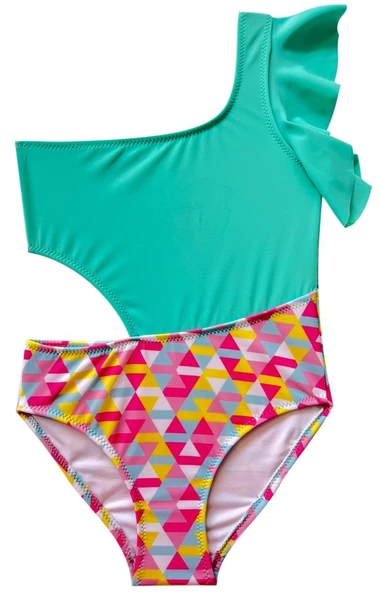 KOLU VOLAN DETAYLI KIZ ÇOCUK MAYO DB200566CM - 7