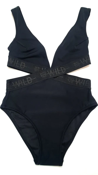 SİYAH GENİŞ ELASTİK ŞERİTLİ MAYO DB200511MA - 2