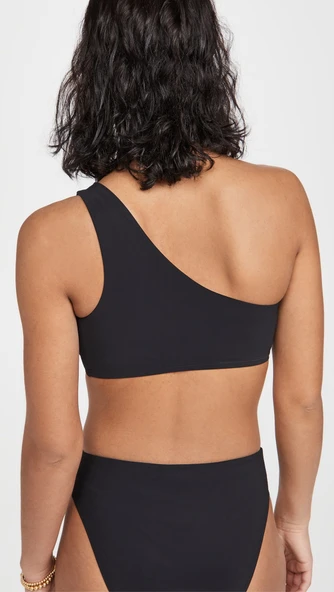 HALKALI SİYAH TEK OMUZLU BİKİNİ ÜSTÜ DB20010BU - 4