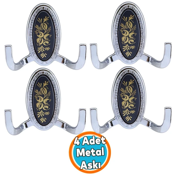 Duvar Vestiyer Askısı Metal Dolap Elbise Havlu Askılığı Krom Askı Askılık 4 Adet ürün görseli 1