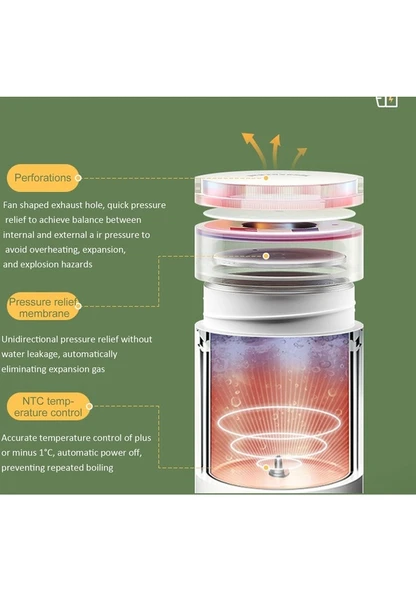 Cbtx 300w 500ml Elektrikli Isıtma Su Kupası Akıllı Kaynatma Su Isıtıcı Sıcaklık Kontrolü Ket İkindi, Özellik: Sus316 Ab Fiş - Resim 4