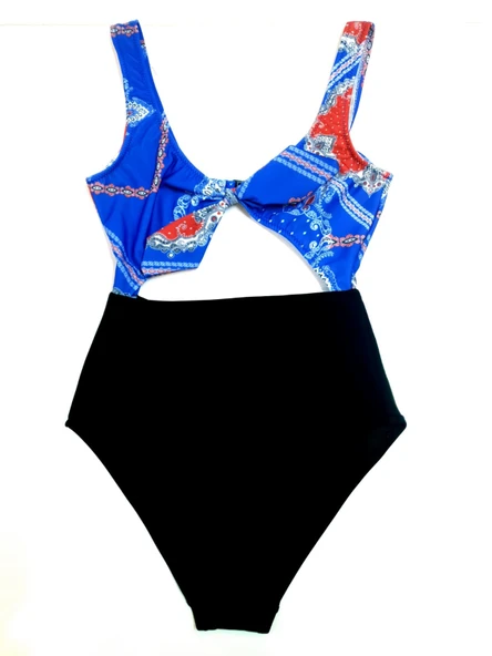 DB20097M FİYONKLU ÖNÜ PENCERELİ SAKS BASKILI MAYO