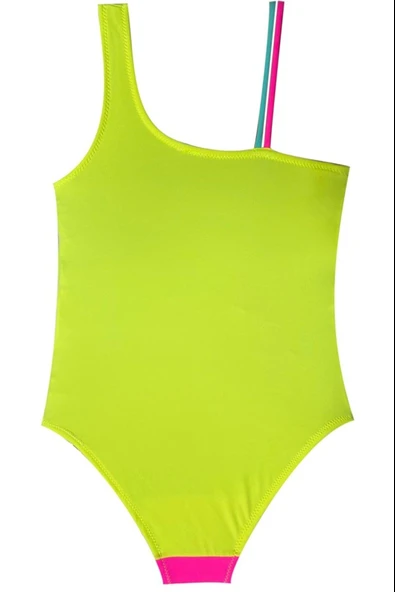 Askılı Renk Bloklu Çocuk Mayo - 5