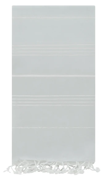 GRVTANIUM Açık Gri %100 Pamuk 180x100cm Peştemal Püsküllü Banyo,Plaj,Hamam Havlusu Kese Hediyeli M2 - 3