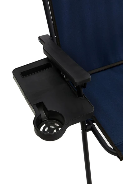 moniev Natura 3 Adet Kamp Sandalyesi Katlanır Piknik Sandalye Dikdörtgen Bardaklıklı Lacivert - 5