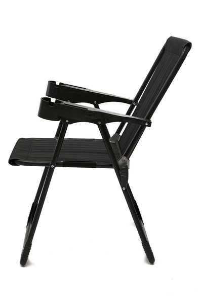 moniev Silva 2 Adet Kamp Sandalyesi Bardaklıklı Lüks Piknik Sandalye Siyah Katlanır Mdf Masa - Resim 3