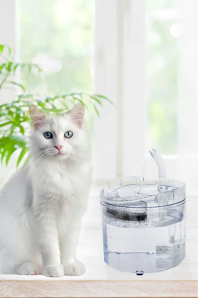 moniev Kedi Köpek Su Kabı Sessiz Şeffaf Otomatik Su Pınarı Su Çeşmesi