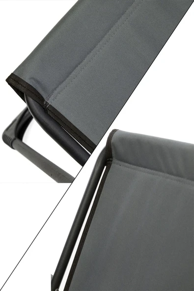 moniev Silva 3 Adet Kamp Sandalyesi Bardaklıklı Lüks Piknik Sandalye Gri + Katlanır Mdf Masa - Resim 3