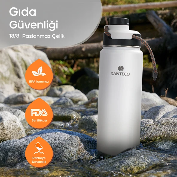 Santeco Ktwo Sporcu Termosu 710 Ml-Beyaz - 6