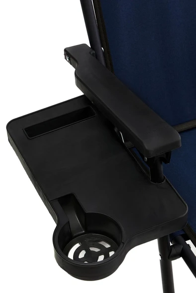 moniev Natura 4 Adet Kamp Sandalyesi Katlanır Piknik Sandalye Dikdörtgen Bardaklıklı Lacivert - Resim 5