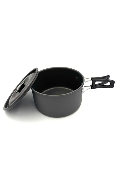 moniev Monicamp Kamp 3 Tencere ve Tava Seti Kamp Mutfağı 4'lü Pişirme Seti 7 Parça - Resim 5