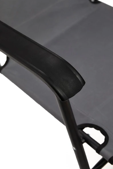 moniev Litus Katlanır Şezlong Plaj Şezlongu Portatif Kamp Sandalyesi Ve Bahçe Şezlongu - Gri - Resim 5