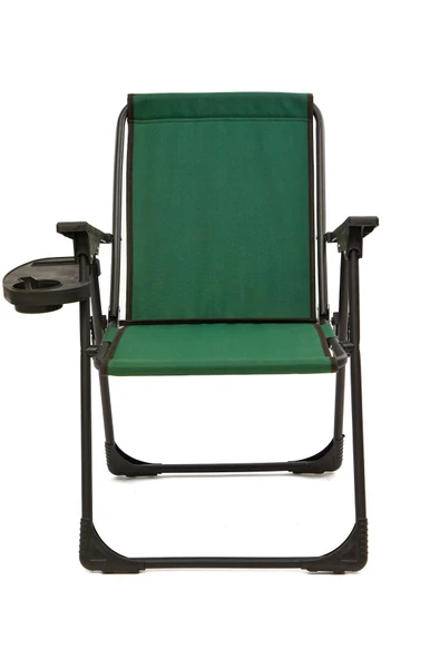 moniev Natura 4 Adet Kamp Sandalyesi Katlanır Piknik Sandalye Oval Bardaklıklı Yeşil - Resim 5