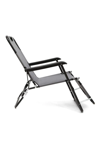 moniev Litus Katlanır Şezlong Plaj Şezlongu Portatif Kamp Sandalyesi Ve Bahçe Şezlongu - Gri - Resim 2