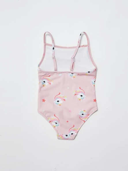 Unicorn baskılı fırfır detaylı kız çocuk mayo DB200721CM - 2