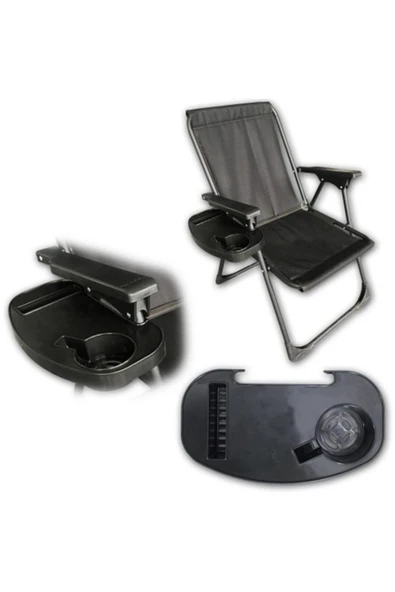 moniev Bardaklık Kamp Sandalyesi Bardaklığı Piknik Sandalye Yan Sehpası - Resim 2