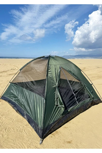 moniev Monicamp 4 Kişilik Kamp Çadırı 3 Mevsim Çift Katmanlı Çift Renk Kumaş 240cm X 240cm X 140cm - 5