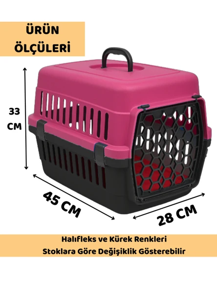 Beylini Kedi Köpek Evcil Hayvan Taşıma Kutusu Yumuşak Zeminli Portatif Seyahat Veteriner Uyumlu Hafif Evcil Hayvan Çantası Pratik Kullanımlı Evcil Hayvan Taşıyıcı Pembe 28X33X45 cm - 4